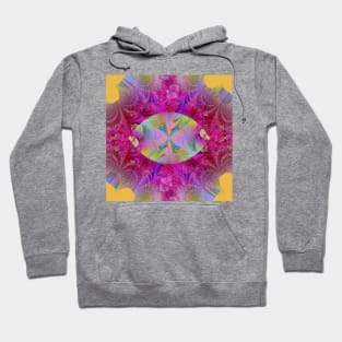 Psychedelic Pink Fractal with Multicolor Eye Hoodie